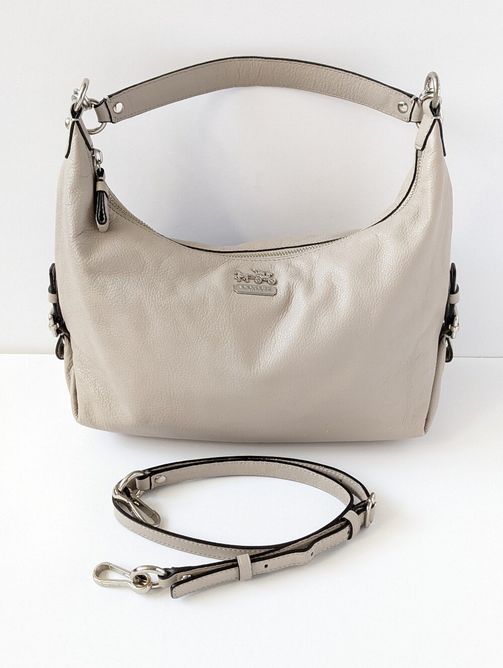 Coach Hobo Bag Madison Hailey Light Tan Leather